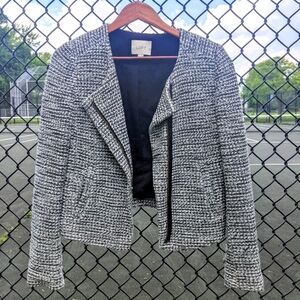 LOFT Ann Taylor Black & White Tweed Blazer Size 6
